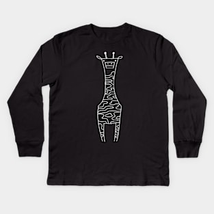 Giraffe Funny Novelty Cartoon Hand Drawing Kids Long Sleeve T-Shirt